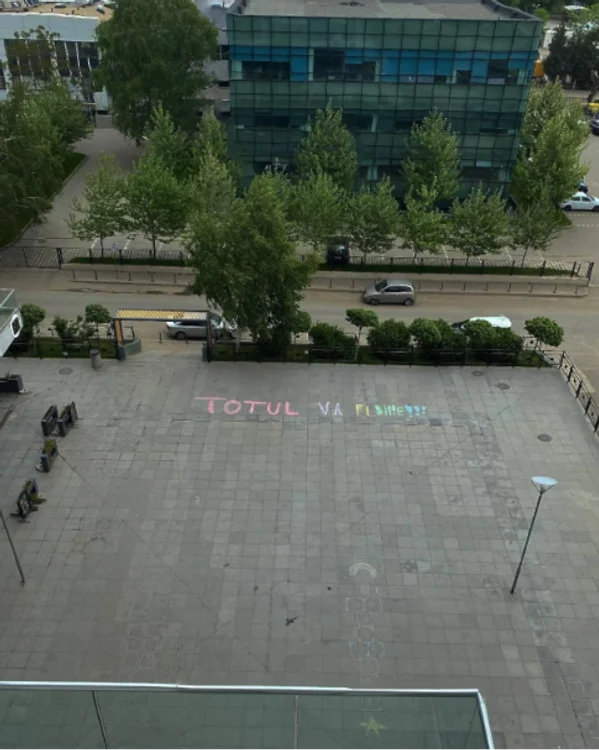 Acest mesaj a putut fi citit de vecinii Iuliei Albu, de la fereastră