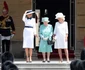 Melania Trump, alături de Regina Elisabeta și de soția Prințului Charles, Camilla Parker Bowles. FOTO: Profimedia