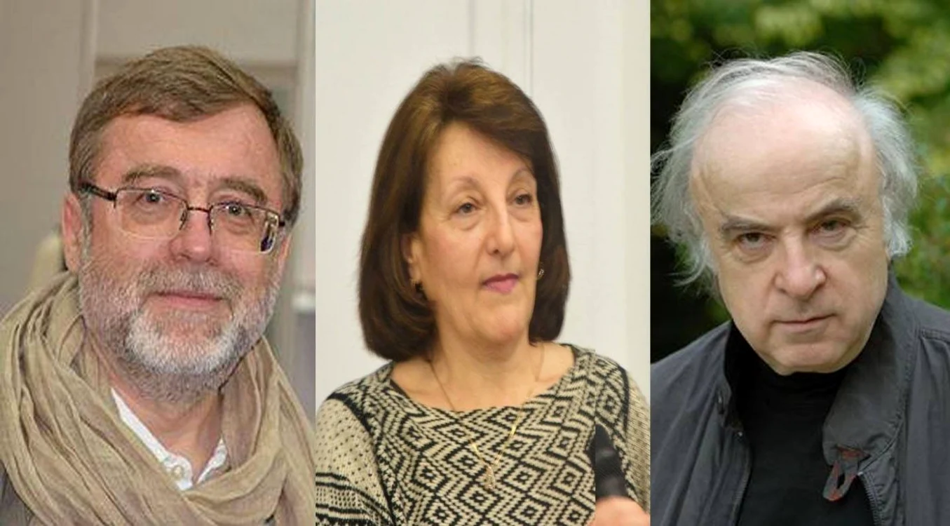 De la stânga la dreapta, Matei Vişniec, Cleopatra Căbuz şi Norman Manea