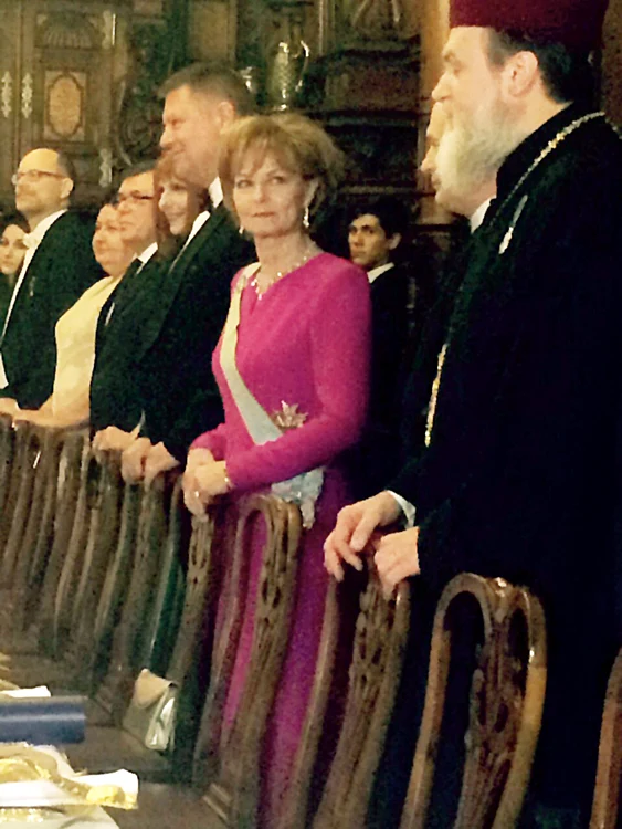 Preşedintele a stat în  dreapta Principesei  Margareta