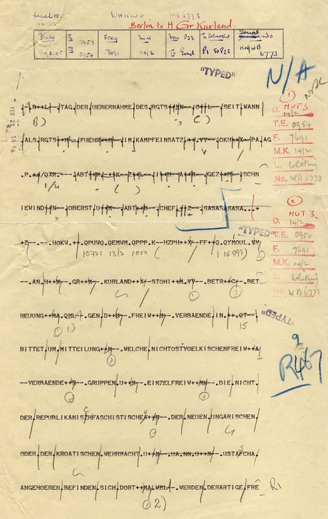 O depeşă germană din 14 februarie 1945,  decriptată la Bletchley Park