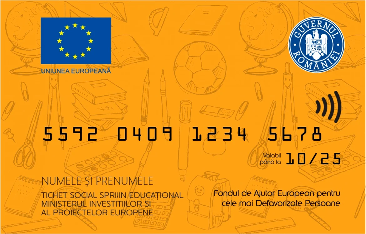 card prin intermediul căruia vor fi acordate tichetele sociale pentru sprijin educaţional foto mipe 