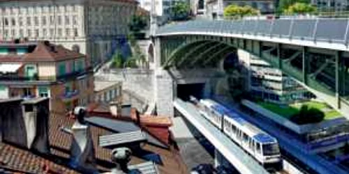 Vechi şi nou în Lausanne: clădirile de sute de ani şi traseul de suprafaţă al metroului