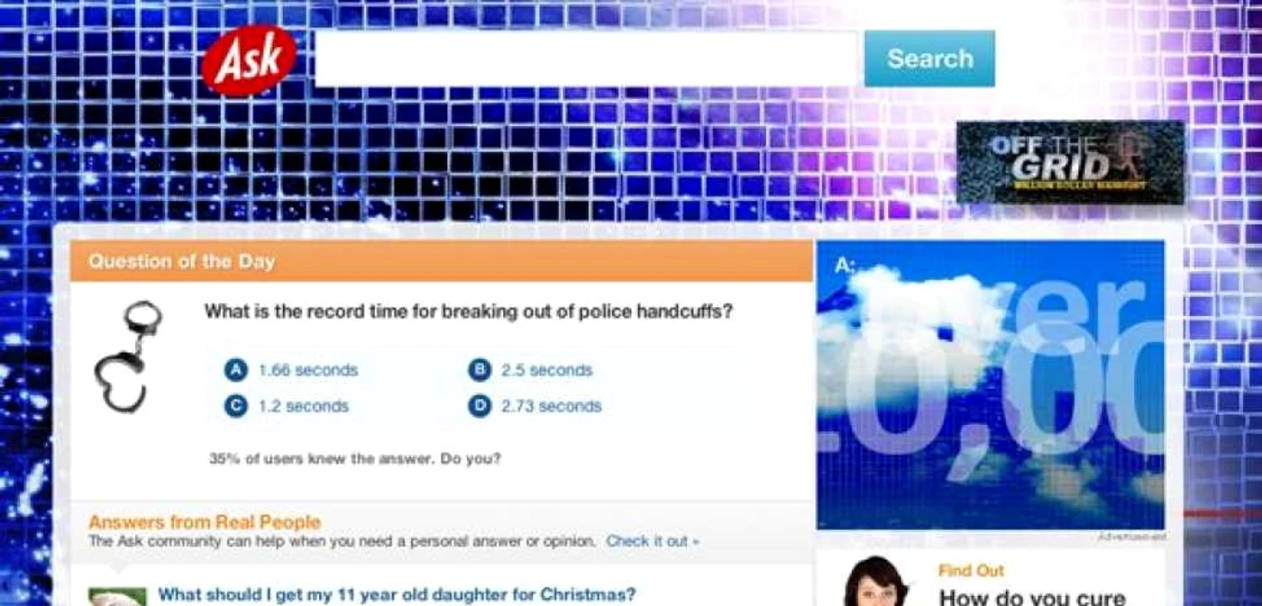 Site-ul ask.com are 53 de milioane de utilizatori unici pe lună