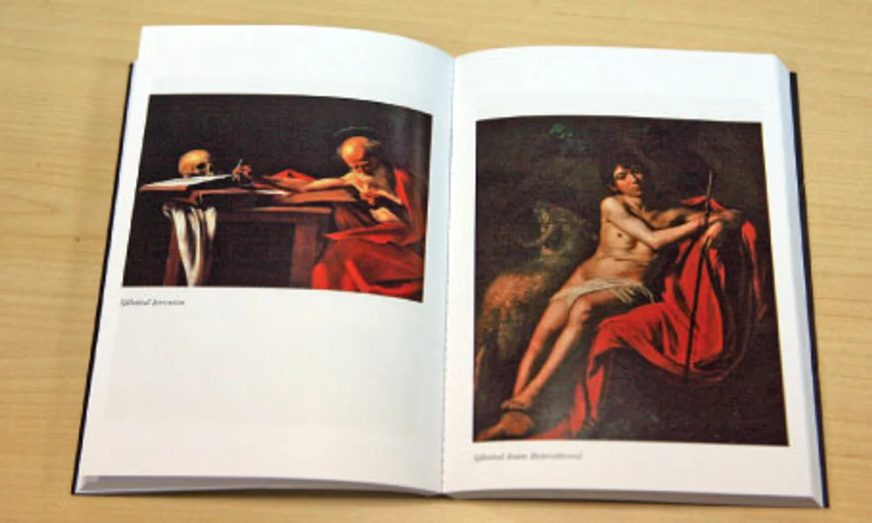 Romanul „Fluturele negru“ cuprinde şi câteva reproduceri color după lucrări ale pictorului Caravaggio