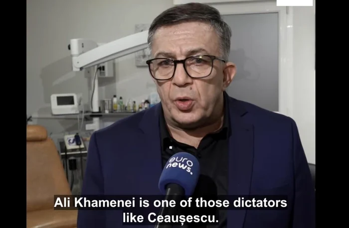 Mahmoud Moradkhan îl compară pe Ali Khamenei cu Ceauşescu. FOTO: captură Euronews