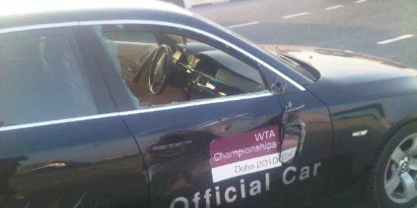 Masina in care se afla Clijsters
