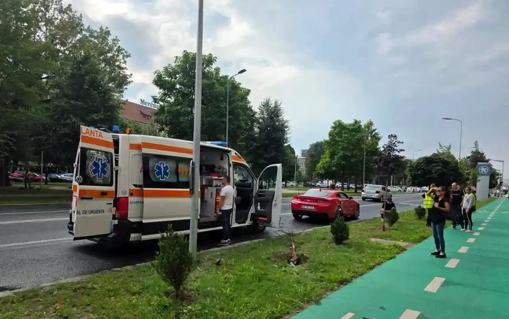 Accident în cenytrul orașului Alba Iulia FOTO: Alba24