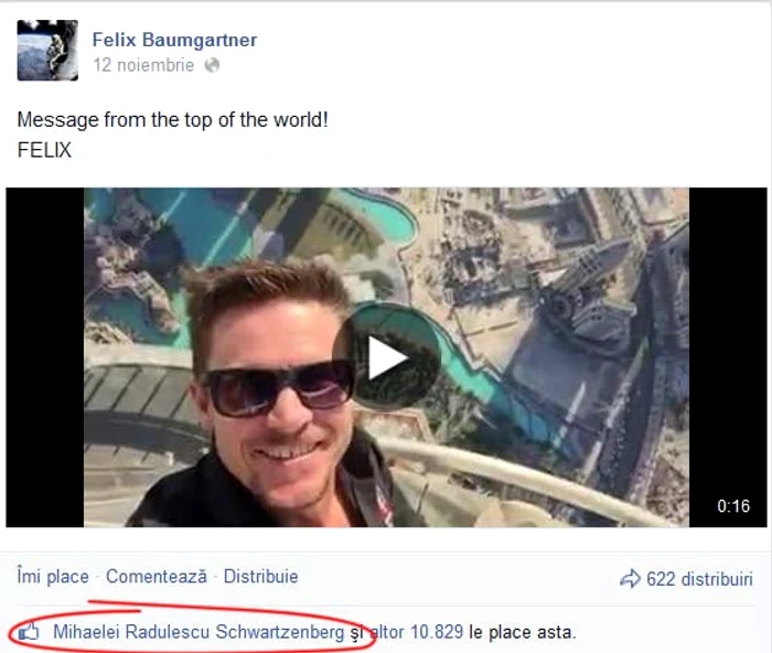 Absolut toate postările lui Felix de pe Facebook sunt apreciate de Mihaela Rădulescu