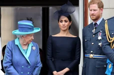Prințul Harry și Meghan Markle cu Regina Elisabeta foto Getty jpg