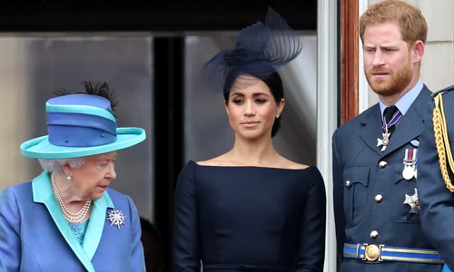 Prințul Harry și Meghan Markle cu Regina Elisabeta foto Getty jpg