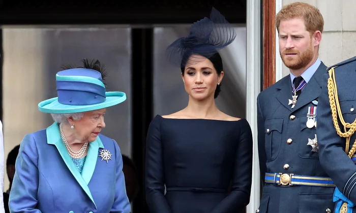 Prințul Harry și Meghan Markle cu Regina Elisabeta foto Getty jpg