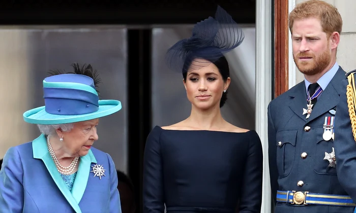 Prințul Harry și Meghan Markle cu Regina Elisabeta  foto   Getty jpg