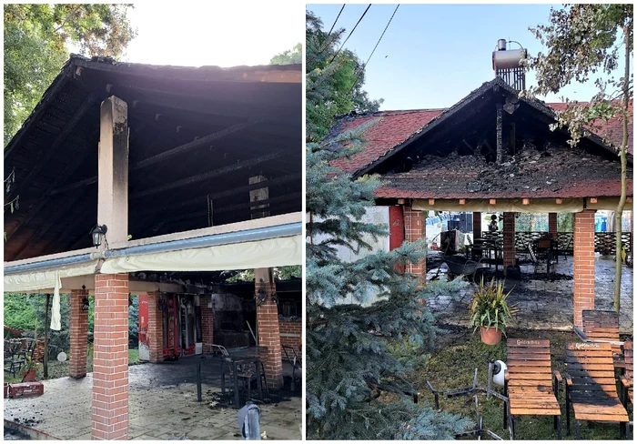 Flăcările au cuprins terasa și bucătăria, producând pagume însemnate FOTO: martor