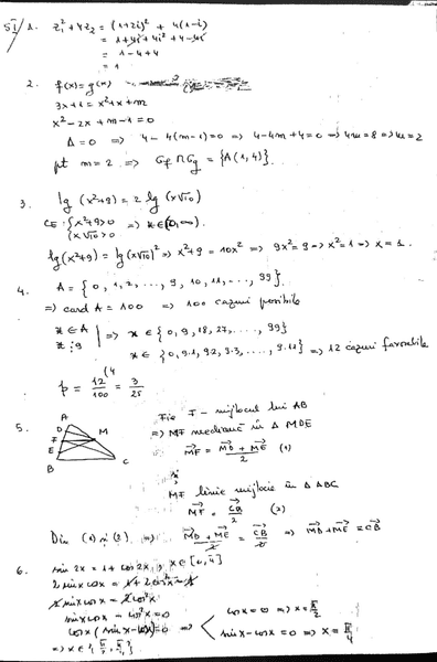 Simulare Bac 2023. Cum puteau fi rezolvate subiectele la Matematică