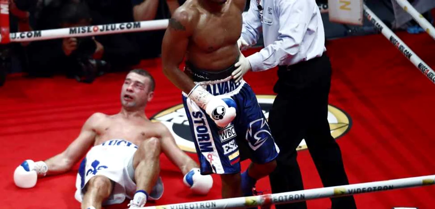 Bute (stânga) a fost făcut knock-out de Alvarez. FOTO: Gulliver / GettyImages
