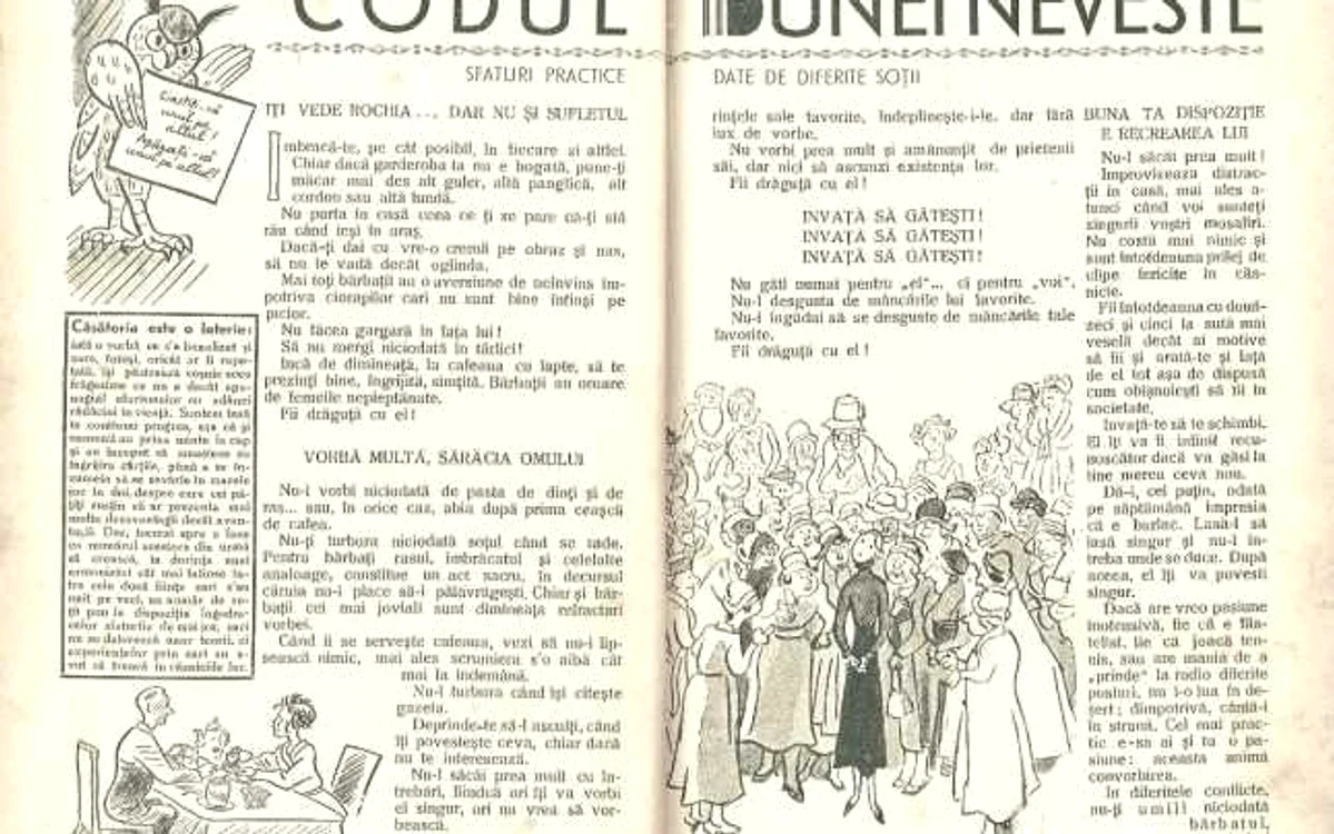 Codul bunei neveste, publicat în calendarul Lumea Ilustrată din 1934. FOTOGRAFII acum.tv