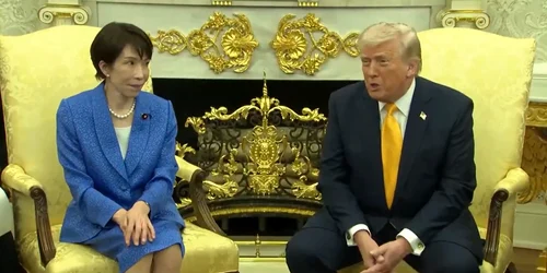 Prim-ministrul japonez Sanae Takaichi și Donald Trump la Washington FOTO: X/@atrupar