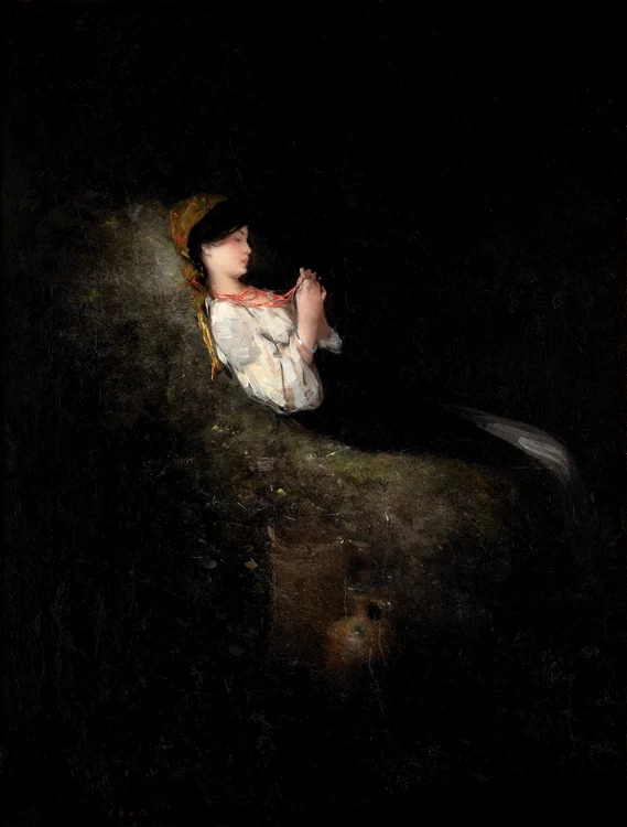 Pictura „Tărăncuță odihnindu-se” a lui Nicolae Grigorescu