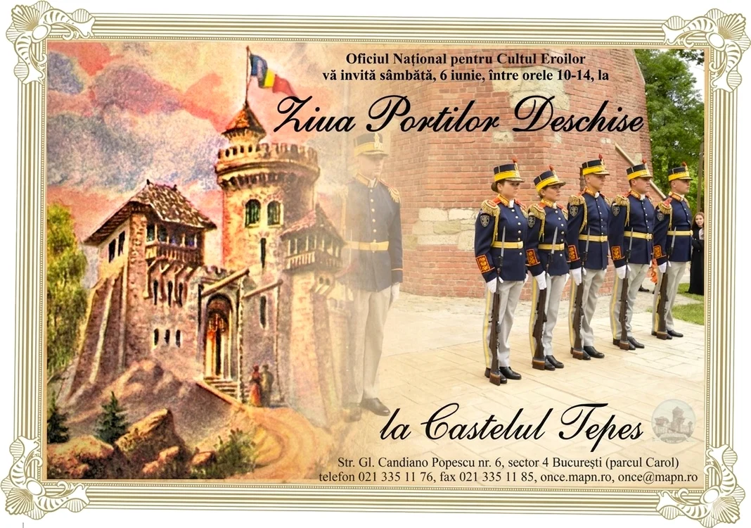 Ziua Porților Deschise la Castelul Țepeș va avea loc sâmbătă, 6 iunie, în Parcul Carol I. FOTO: ONCE