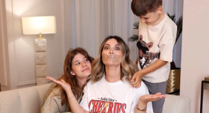 Ela Crăciun, alături de fiica Alesia și băiețelul Nicholas foto: Arhiva personală 