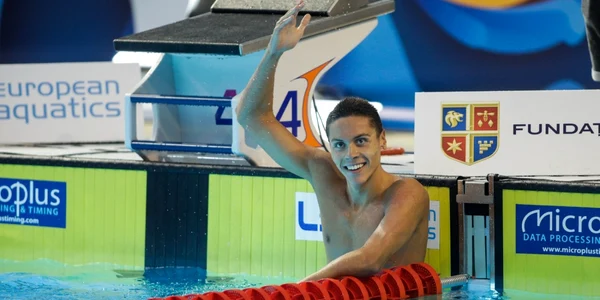 David Popovici castiga proba de 50m liber la campionatele europene de inot LEN European Aquatics in Otopeni Ilfov 8 iulie 2022 FOTO Inquam Photos / George Calin