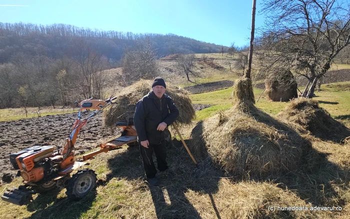 Crăciun, unul dintre puținii agricultori rămași în Runcșor. Foto: Daniel Guță. ADEVĂRUL