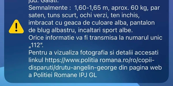 alerta DSU copil disparut galati jpg