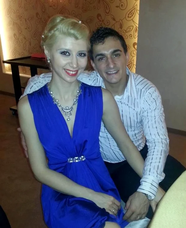 Marian Drăgulescu şi actuala soţie, Corina