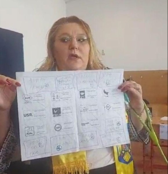 Diana Şoşoacă, circ la secţia de votare. „Eu pot să fac ce vreau cu votul meu”/ „Vă rog, luați buletinul, dați amendă, că eu sunt un om asumat!” 