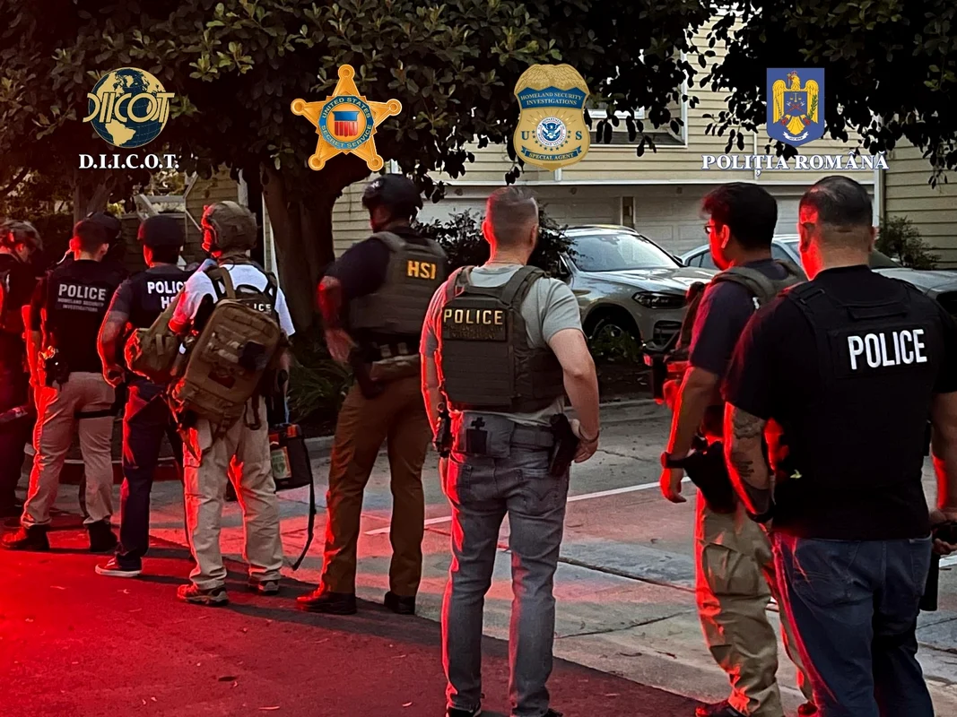 Autoritățile române și americane au acționat împotriva unei grupări de criminalitate FOTO DIICOT