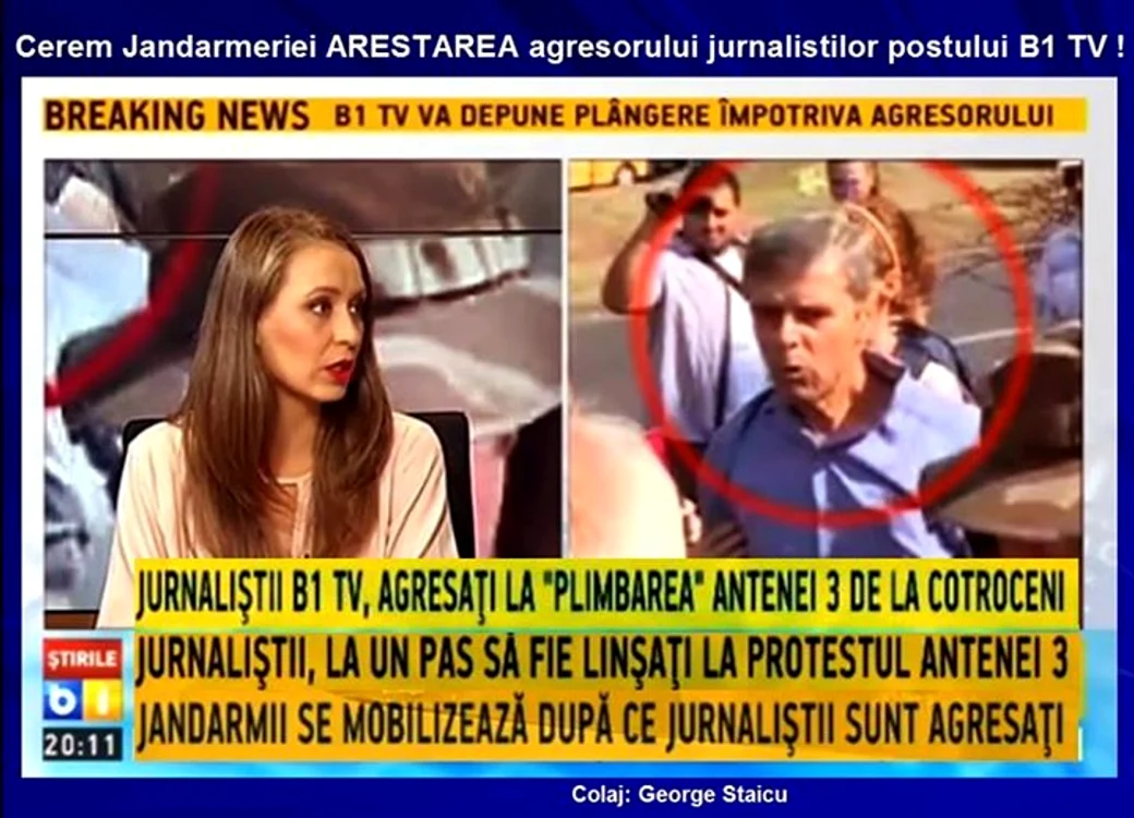 
    Barbatul din medalion este cel care a lovit-o pe jurnalista. Colegii ei au cerut arestarea agresorului   