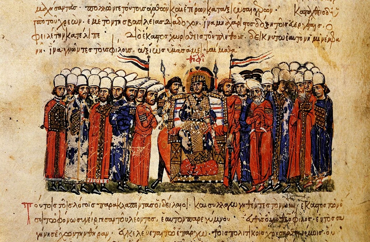 Împăratul bizantin Teofil Iconoclastul, în cronica lui Ioan Skylitzes (© Wikimedia Commons)