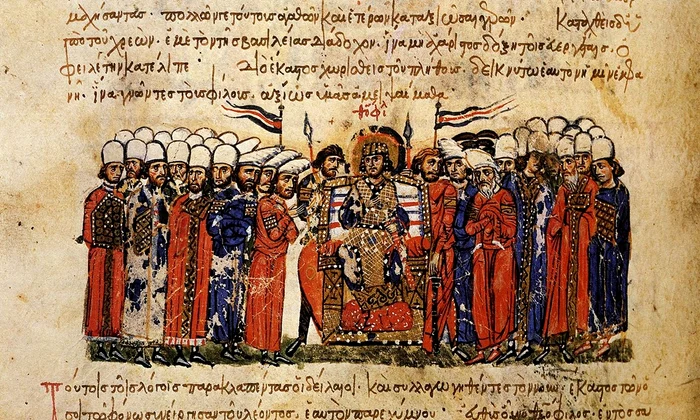 Împăratul bizantin Teofil Iconoclastul, în cronica lui Ioan Skylitzes (© Wikimedia Commons)