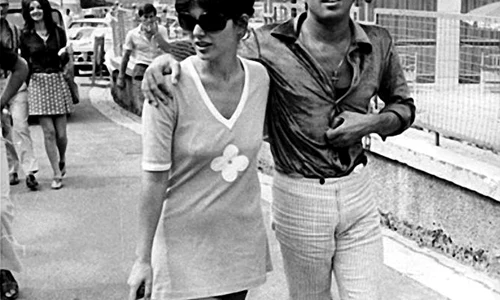 foto schwarz weiß Adriano Celentano ehefrau Claudia Mori jpeg