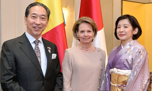 Principesa Sofia cu ambasadorul Takashi Katae la recepția oferită de Ambasada Japoniei la București   Daniel Angelescu, Casa Majestății Sale (6) jpg