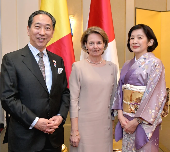 Alteța Sa Regală e apropiată de ambasadorul Takashi Katae și soția lui. FOTO: Casa Majestății Sale