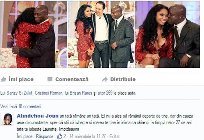 Joan i-a scris vedetei noastre pe pagina de socializare