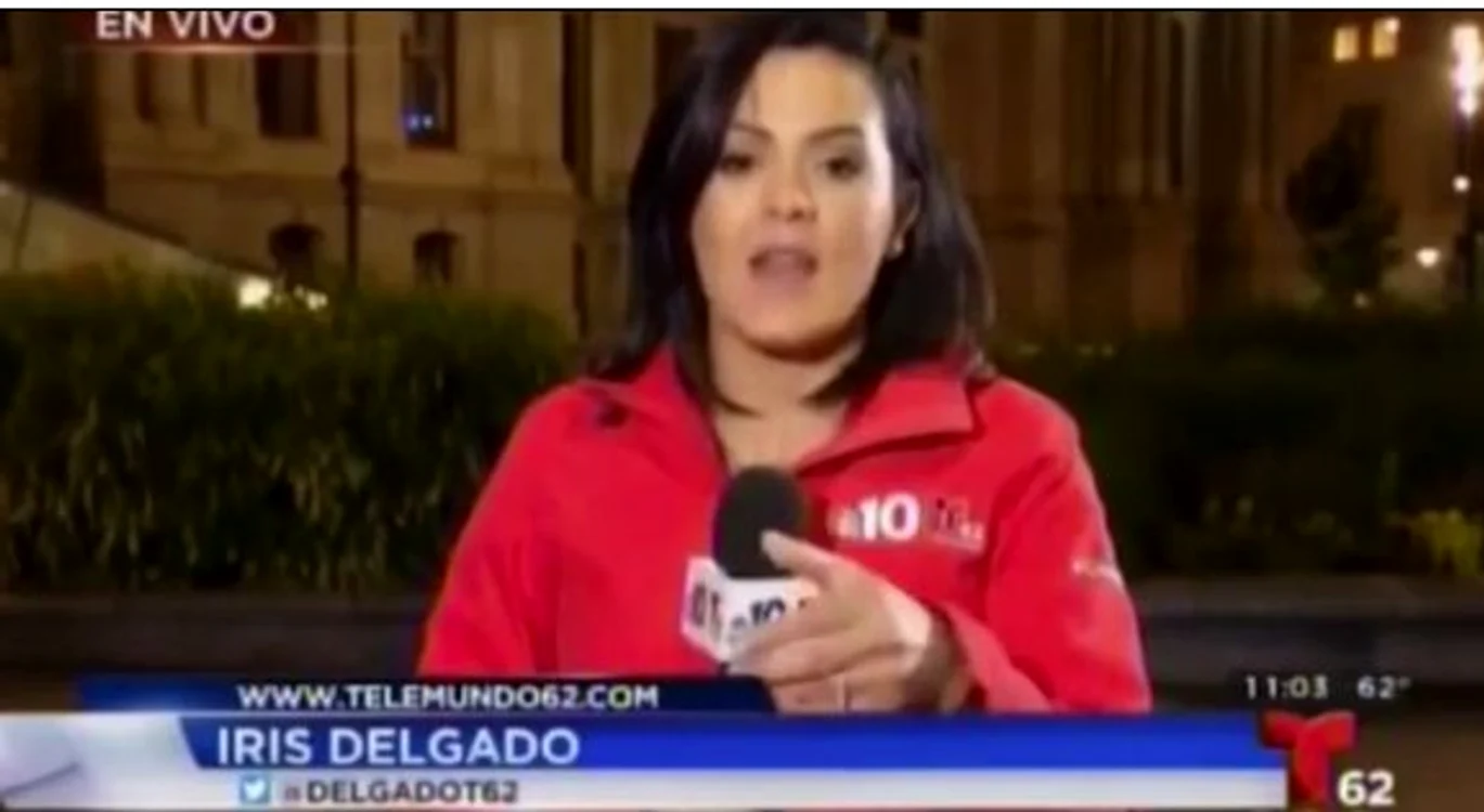 
    Reportera Iris Delgado a fost atacată în directfoto: captură video  
