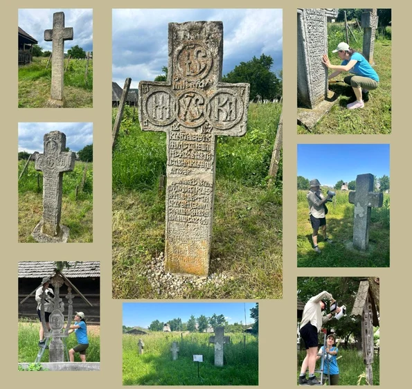 Modele 3D ale crucilor de piatră de la Muzeul Golești (foto: Direcția Patrimoniu Digital - cIMeC)
