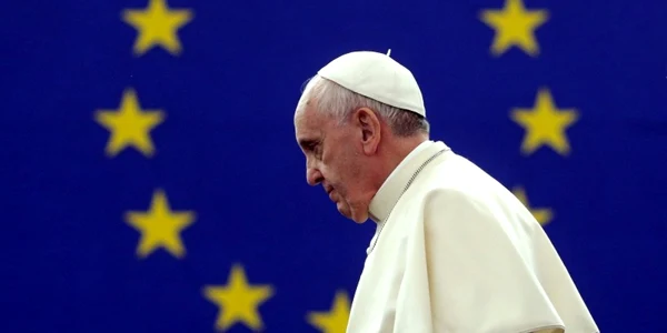 Papa Francisc in Parlamentul European in noiembrie 2014 FOTO AFP