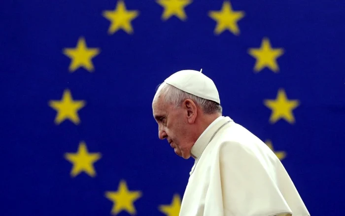 Papa Francisc aflat în vizită la Parlamentul European în noiembrie 2014 FOTO AFP