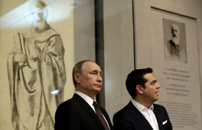 Preşedintele Federaţiei Ruse, Vladimir Putin, alături de premierul Greciei, Alexis Tsipras Foto: AP