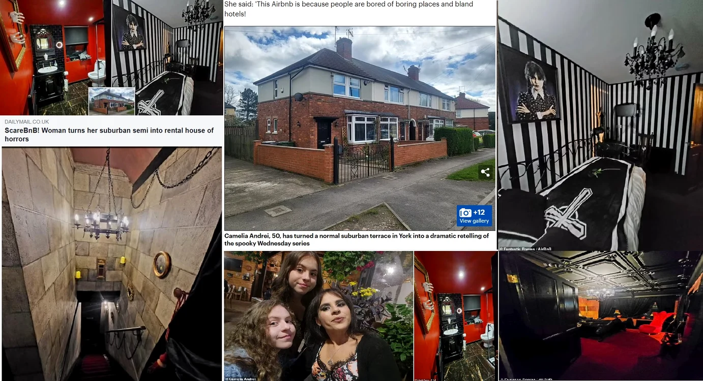 Cea mai înfricoșătoare destinație Airbnb din Uk creată de o româncă Colaj Daily Mail 