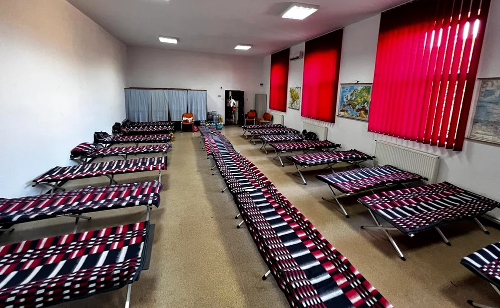 Localnicii afectați, cazați în Căminul Cultural. FOTO Primăria Crevedia
