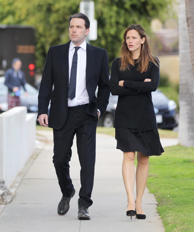 Exclusive Ben Affleck & Jennifer Garner Leaving A Funeral With Christian Bale ***PREMIUM Call For Pricing*** jpeg