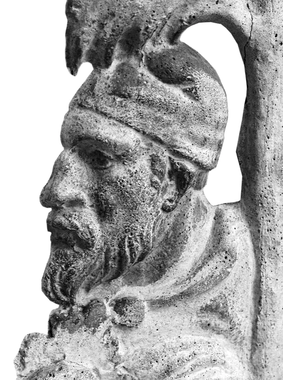 Decebal, primul portret de pe Columna lui Traian  / FOTO Radu Oltean, „Geţii lui Burebista şi lumea lor”, editura Humanitas
