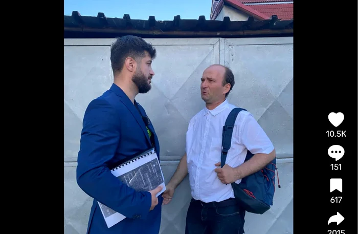 Justițiarul din Berceni alături de profesorul suspectat de racolare. FOTO: captură video TikTok