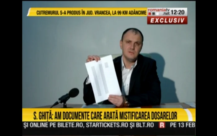 Înregistrările cu Sebastian Ghiţă difuzate la România TV, amendate de CNA FOTO Captură video