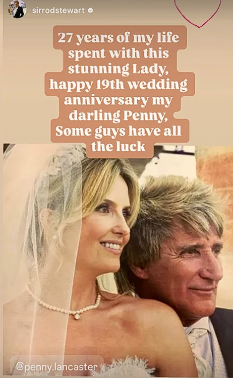 Rod Stewart sărbătorește 19 ani de căsnicie. Sursă foto: captură foto Instagram